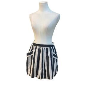 y2k grunge black striped mini skirt